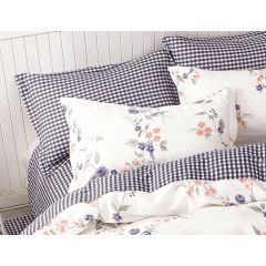 100% Cotton Bloomingham Reversible Pillowcase Pair