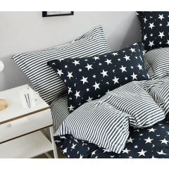 100% Cotton Starlight & Stripes Reversible Pillowcase Pair