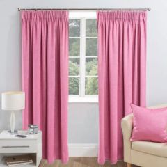 Serenity Thermal Woven Ready Made Curtains Pair Pink - Online Offer Only