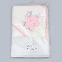 Pink Elephant Hooded Baby Towel