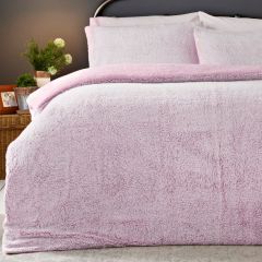 Teddy Fleece Marl Duvet Cover Set Blush at Guineys Ireland