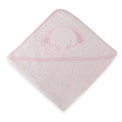 100% Cotton Elephant Hooded Towel Pink