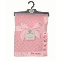 Pink Bubble Baby Blanket with Satin Trim