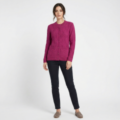 model wearing the Women's Swirl Cardigan Pink