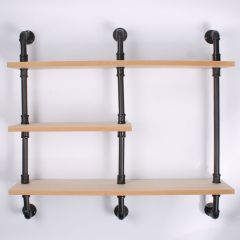 Metal Pipe & Wood Shelving Unit