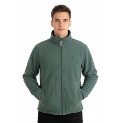 Model wearing the Men's Polar Fleece Jacket Green