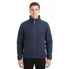 Model wearing the Men's Polar Fleece Jacket Navy