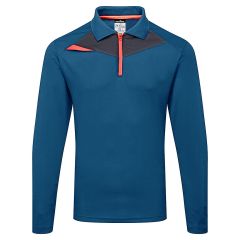 showing the Portwest Long Sleeve Polo Shirt Blue