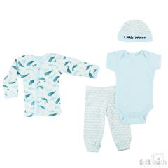 100% Cotton Premature Baby Prince Whale Sleep Suit Set at Guineys Ireland