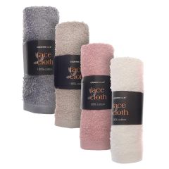 Super Soft 100% Cotton Face Cloths - Assorted Colours