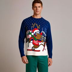 Pub Christmas Jumper Blue