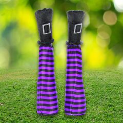 Pair Of Witches Legs Purple Halloween Decoration at Guineys Ireland