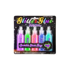 5 Pack Neon Glitter Glue