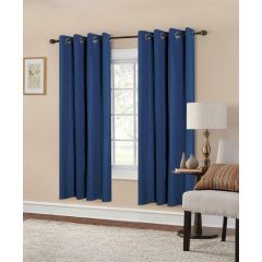 Raya Interlined Navy Striped Curtains 90x90 at Guineys Ireland