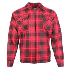 Check Men's Fleece Zip Shirt Red