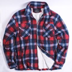 Full Zip Fleece Jacket Red Check