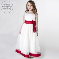Ivory/Red Ribbon Dress