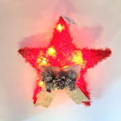 LED Red Tinsel Star