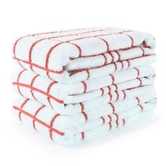 Prestige 3 Pack 100% Cotton Tea Towel Red