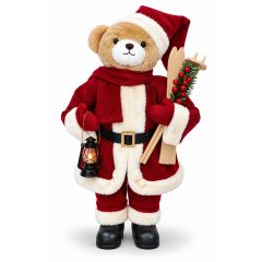 Red Standing Christmas Bear with Skis and Lantern 90cm