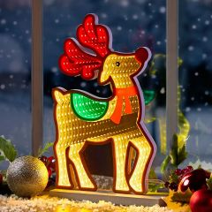 Infinity gingerbread man LED mirror light with 99 LEDs Christmas decoration