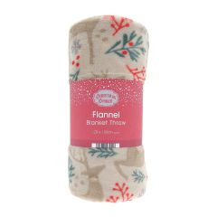 Reindeer Super Soft Christmas Throw 120x150cm
