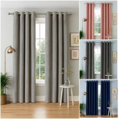 Ribbed Chenille Eyelet Curtains 90x90" Montage