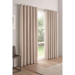 Rigoletto Fully Lined Eyelet Curtains Natural 90x90"