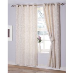 Rochelle Ivory Interlined Luxury Eyelet Curtains 90x108