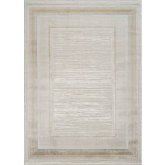 Top View of Rug with gold and silver borders