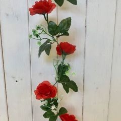 Christmas Rose Garland 178cm