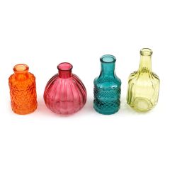 Set of 4 Boho Posy Vase Bottles