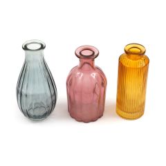 3 Colours Glass Vases