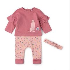 Girls Safari 3 Piece Long Sleeve Top & Leggings Set