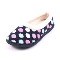 Sadie  Women's Comfort Walk Slippers Polka Navy