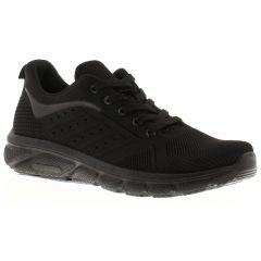 Men's Black Runners Sam lightweight breathable mesh trainers with lace-up fastening and cushioned sole