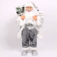 Standing Santa Claus Silver Christmas Decoration