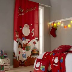 Santa Christmas Present Curtain Panel by Catherine Lansfield 46x90"