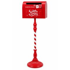 Santa is Coming Red Metal Postbox 40 x 22 x 106cm