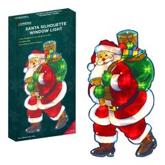 Santa silhouette LED window light with timer 24x45cm