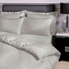 Catherine Lansfield Satin Stripe Pillowcases - Grey