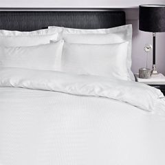 Catherine Lansfield Satin Stripe Fitted Sheet - White