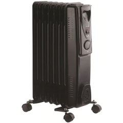 Kingavon 1.5kW 7 Fin Black Slimline Oil Filled Radiator