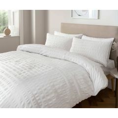 Seersucker Duvet Cover Set White at Guineys Ireland