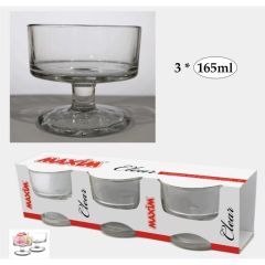 Set of 3 Glass Ice Cream Bowls at Guineys Ireland
