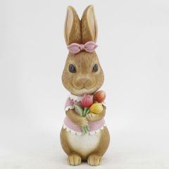 Easter Bunny Flowers Pink Ornament