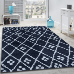 Diamond Shaggy Rug Navy - Milo at Guineys Ireland