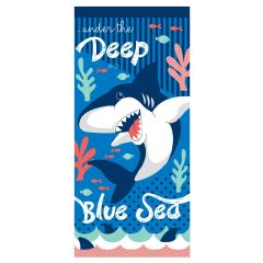 Kids Blue Beach Towel Shark