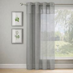 Andorra Textured Header Voile Panel, Grey