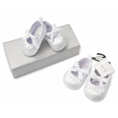 Showing the Baby Girls Christening Shoes